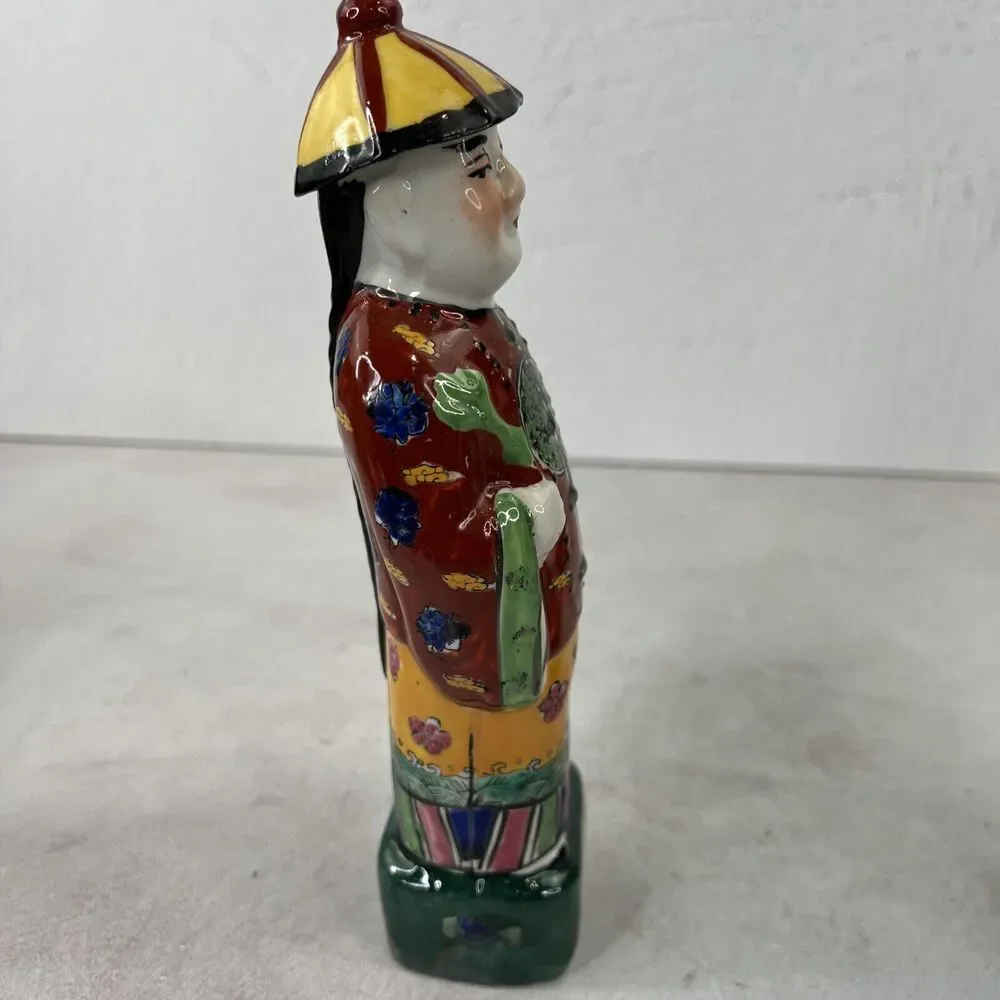 SET OF 3 VINTAGE CHINESE PORCELAIN FIGURES QING‎ DYNASTY EMPERORS 9”